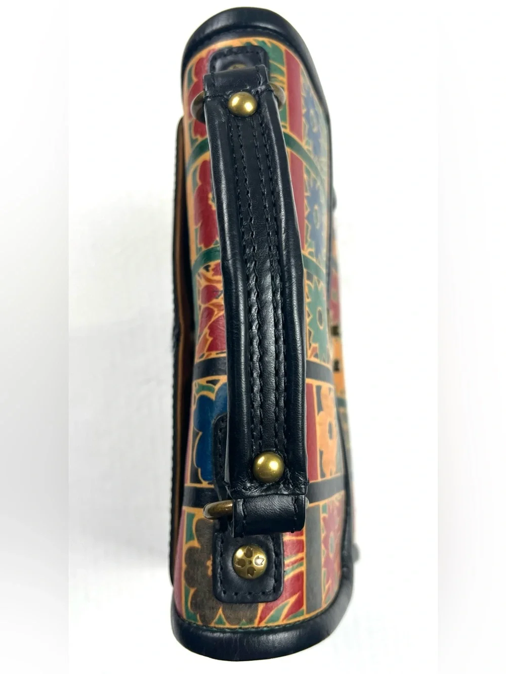 Patricia Nash Leather Floral Patchwork Top-Handle Bag - Multicolor